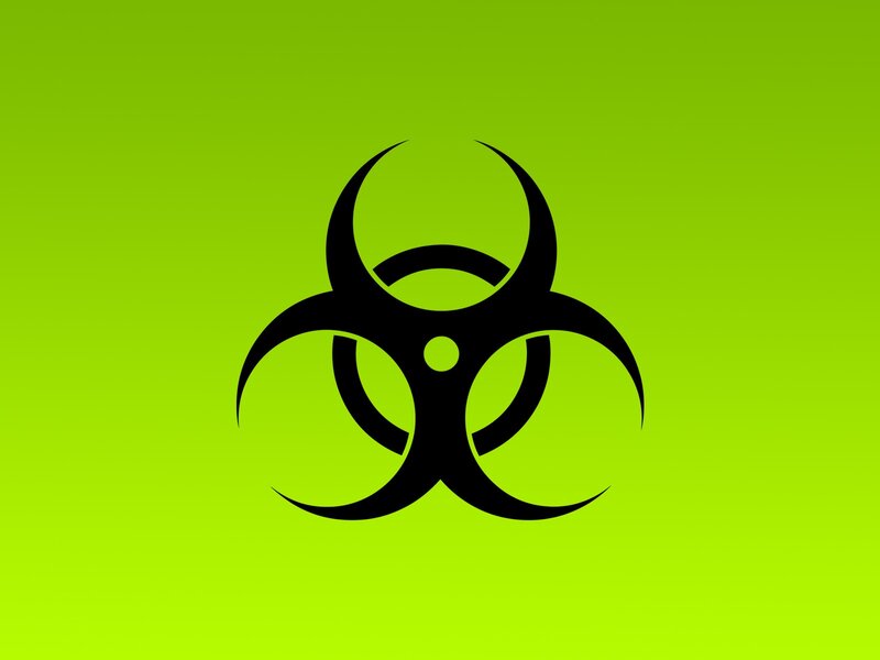 Biohazard Symbol — Green, Warning, Vector Art