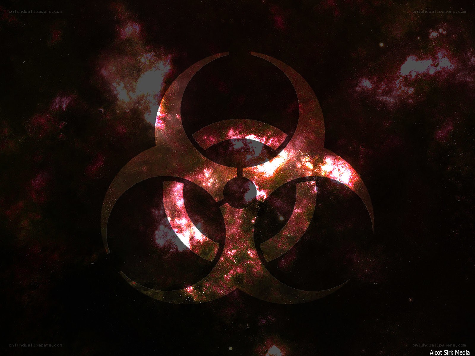 Biohazard symbol in space