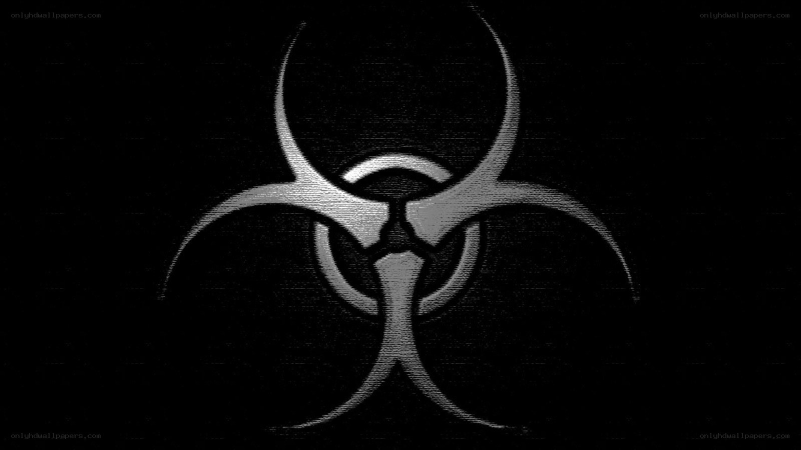 biohazard symbol on black background