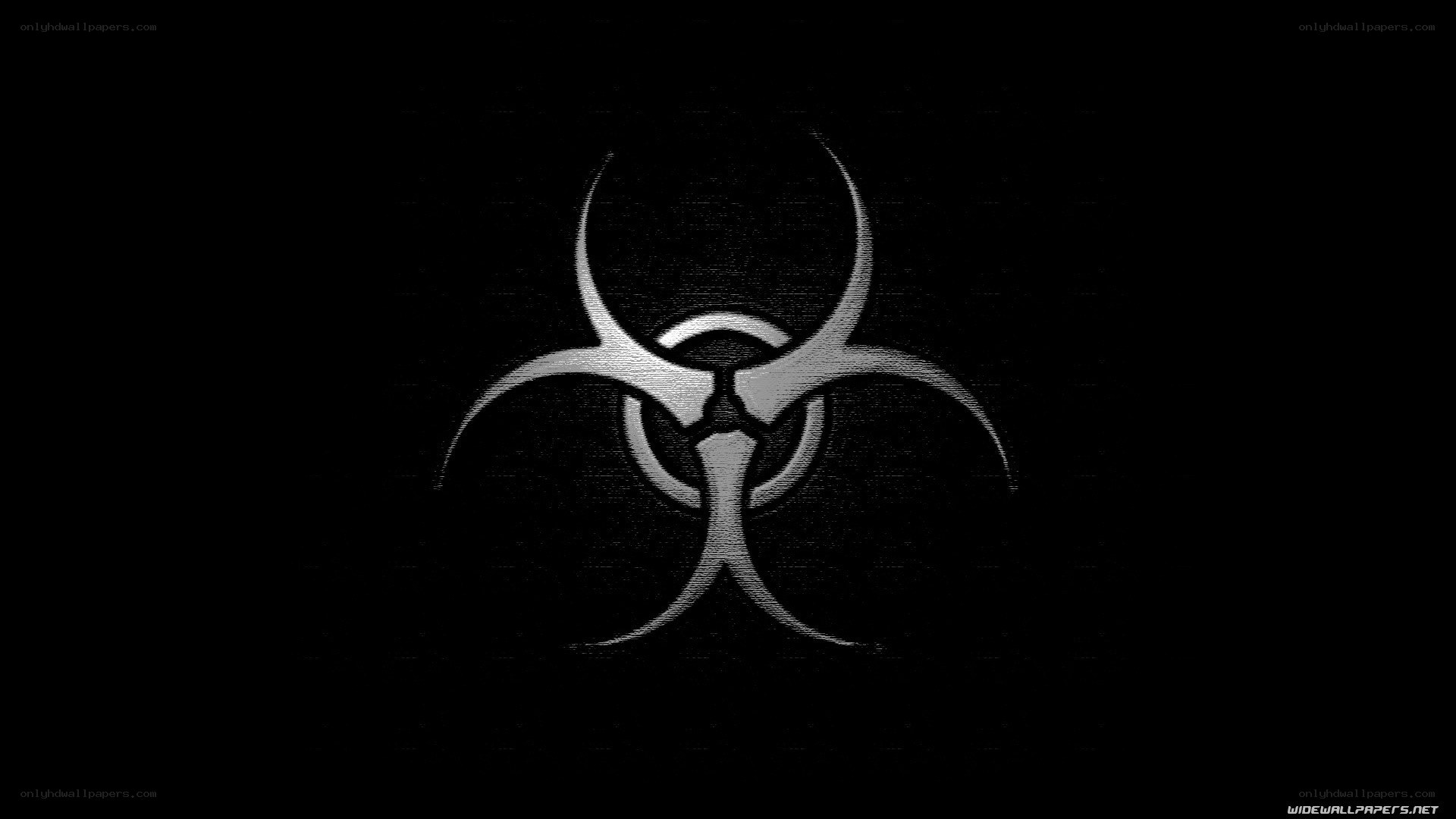 Biohazard symbol on black background