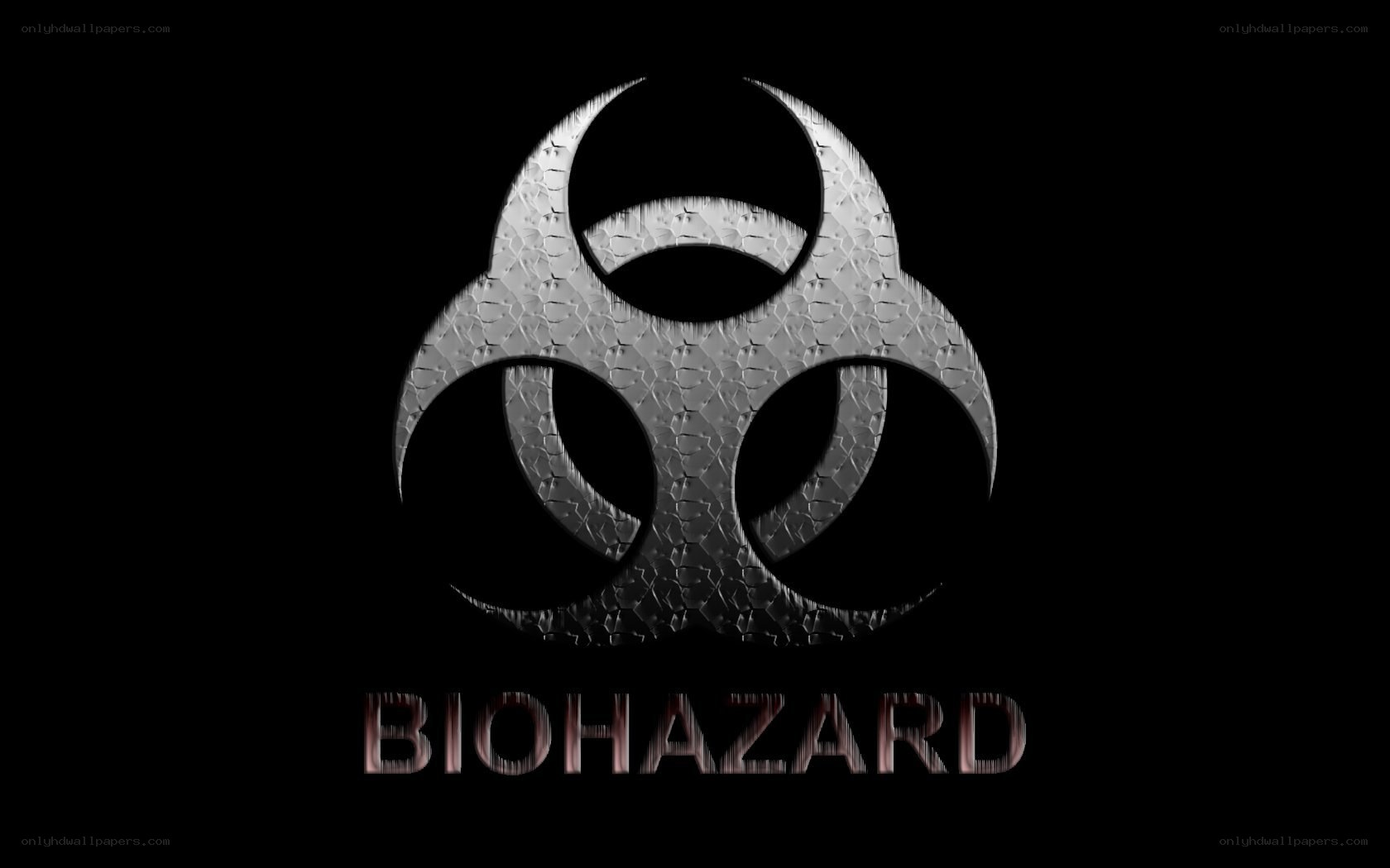Biohazard symbol on black background