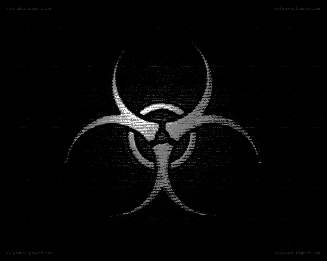 biohazard symbol on black background