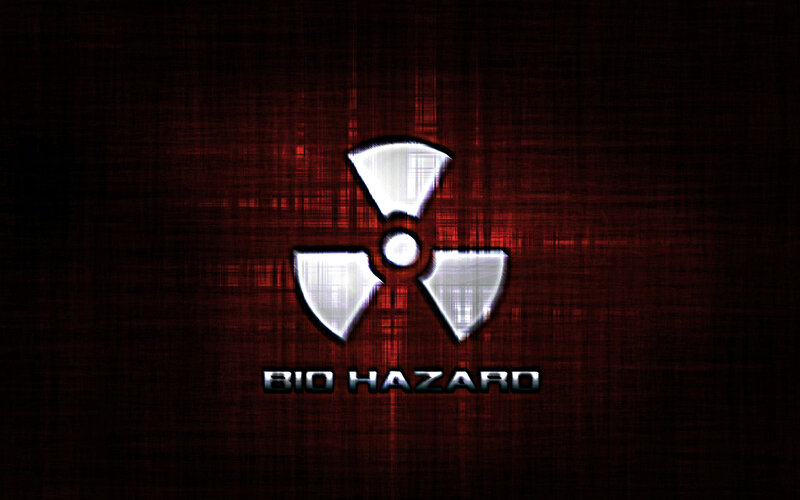 Biohazard symbol on dark background