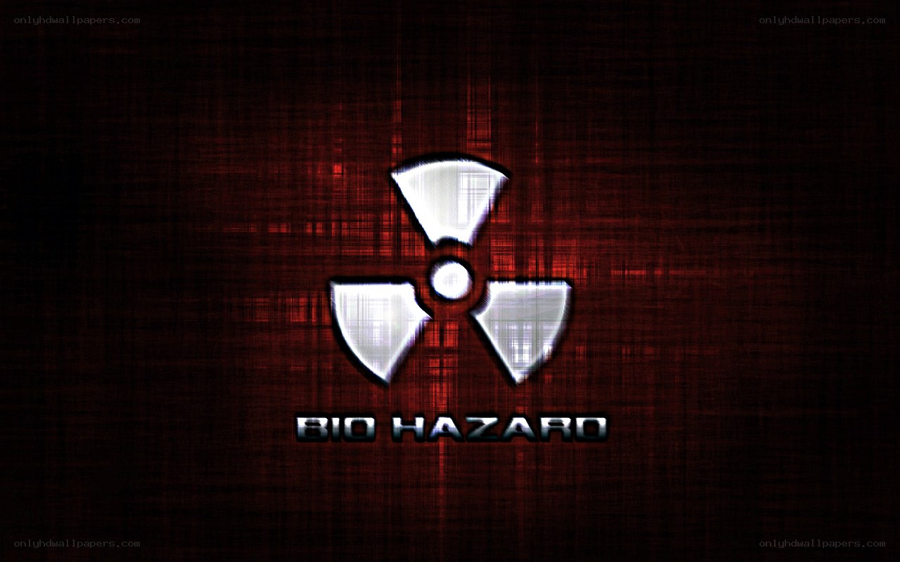 Biohazard symbol on dark background