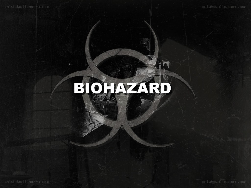 Biohazard symbol on dark background