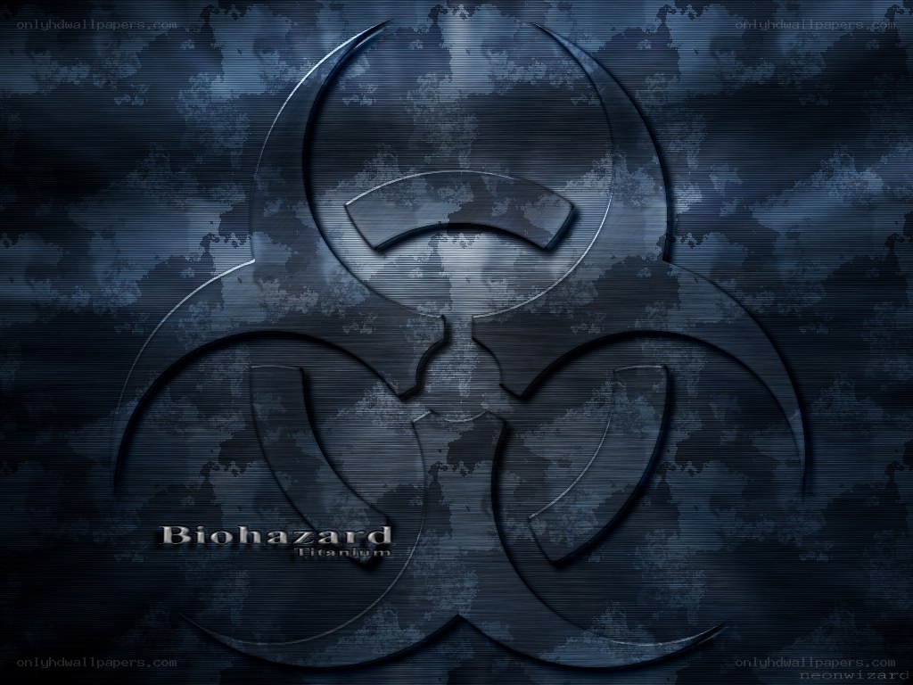Biohazard symbol on dark background