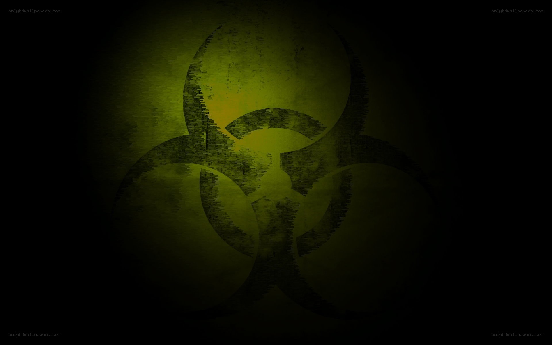 biohazard symbol on dark background