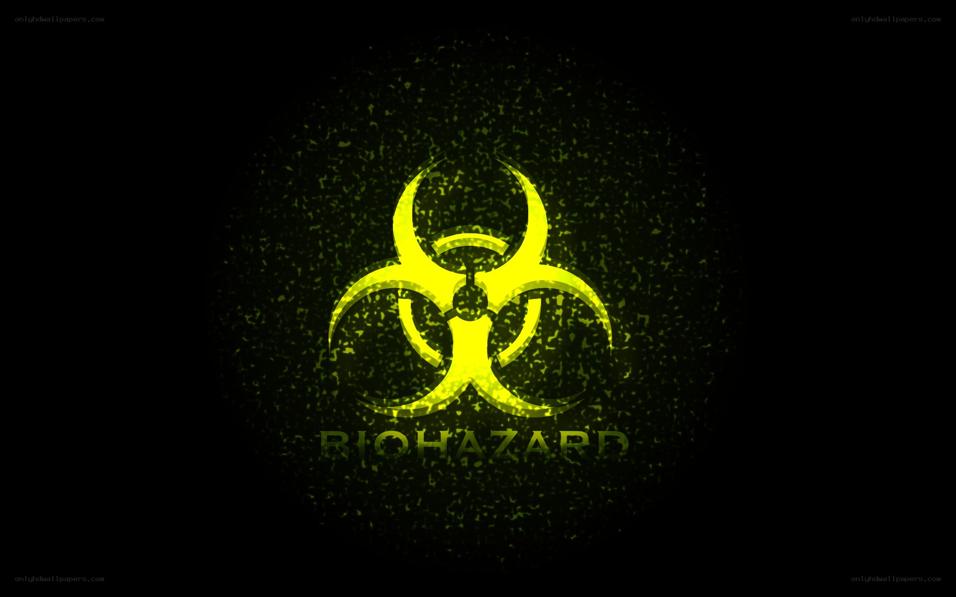 Biohazard symbol on dark background