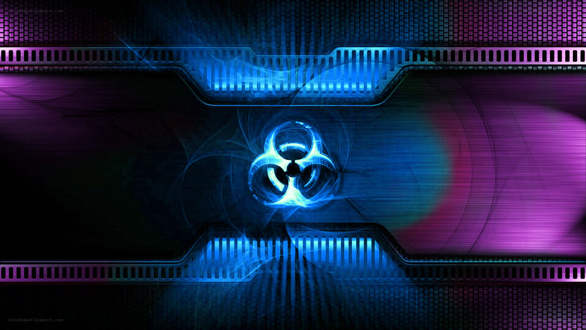 biohazard symbol on digital background