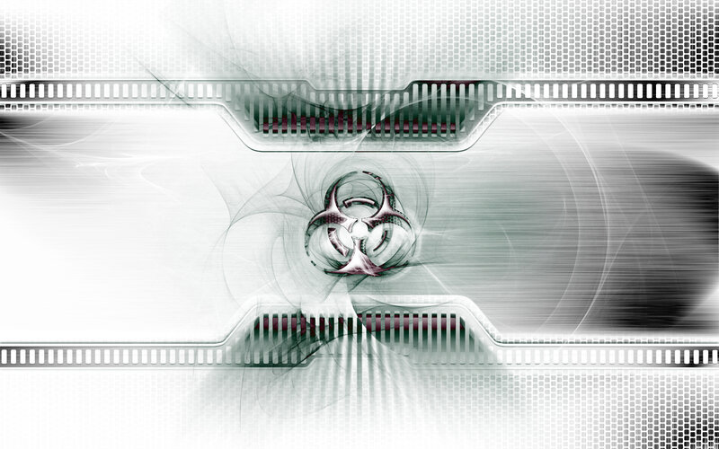 biohazard symbol on digital background
