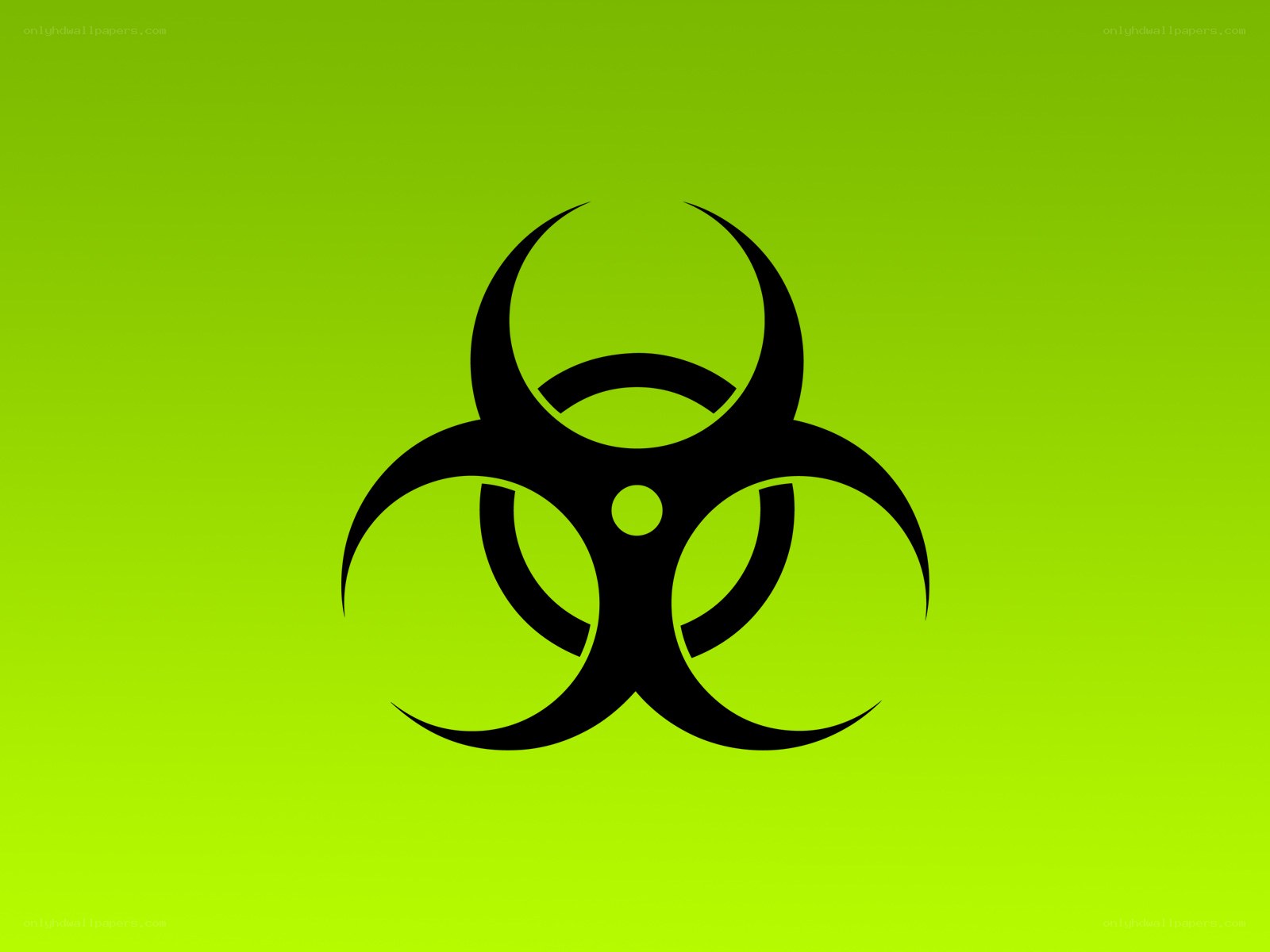 Biohazard symbol on green