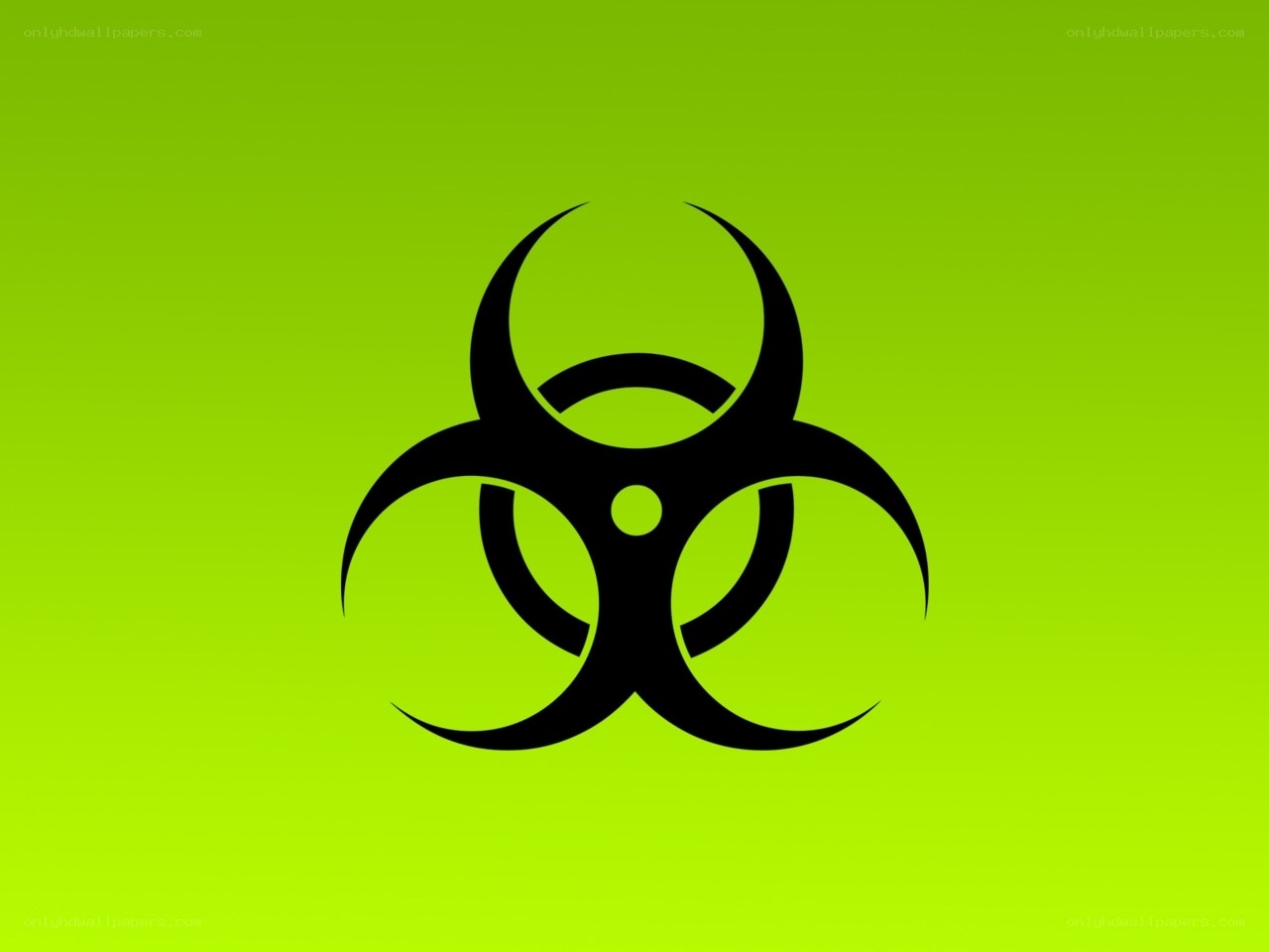 Biohazard symbol on green
