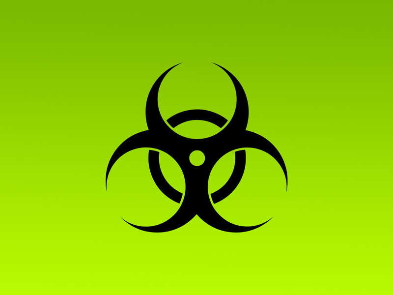 biohazard symbol on green