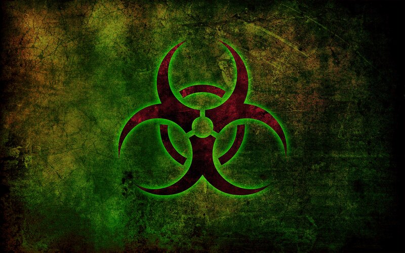 Biohazard symbol on grunge background