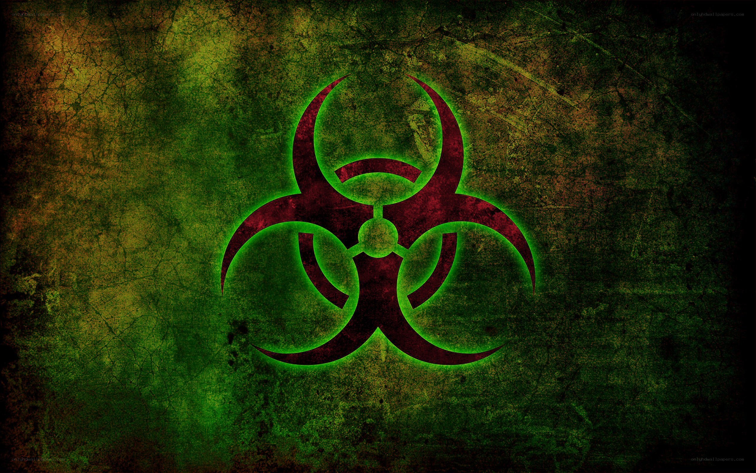Biohazard symbol on grunge background
