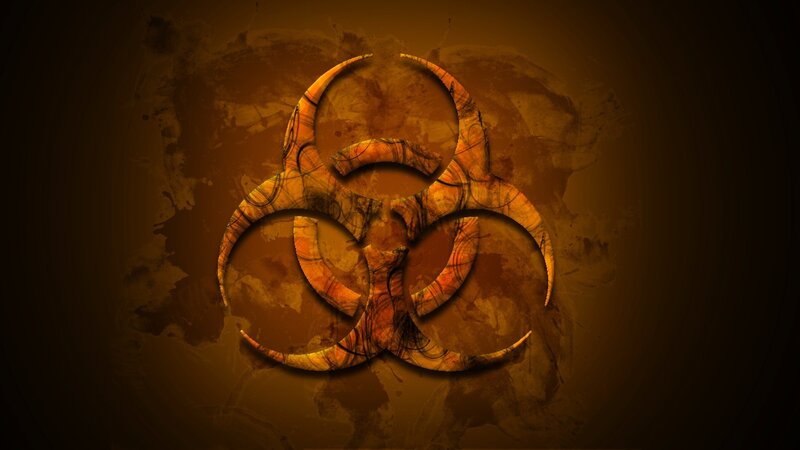 Biohazard symbol on grunge background