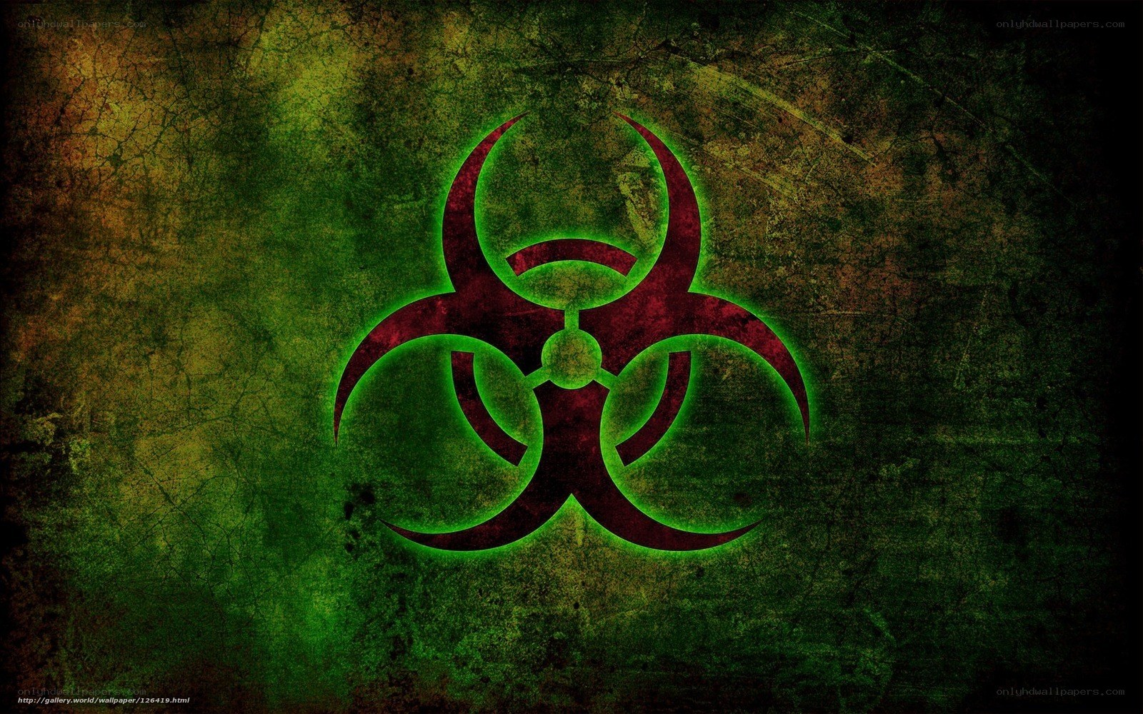 Biohazard symbol on grunge background