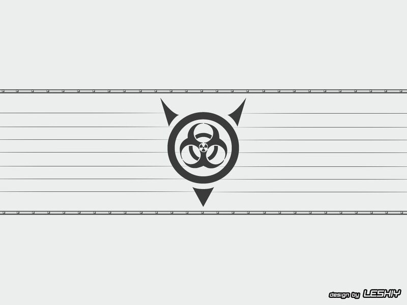 biohazard symbol on lined paper