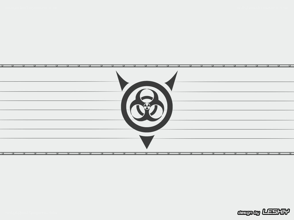 biohazard symbol on lined paper