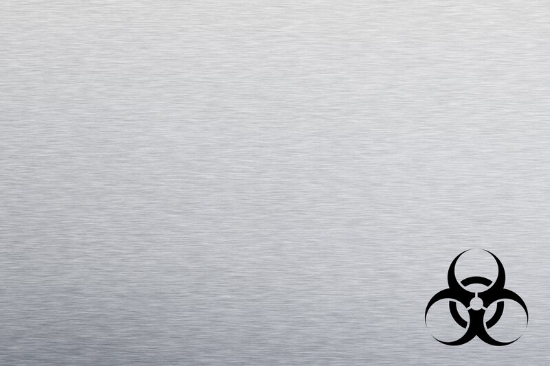 Biohazard Symbol on Metal — Gray
