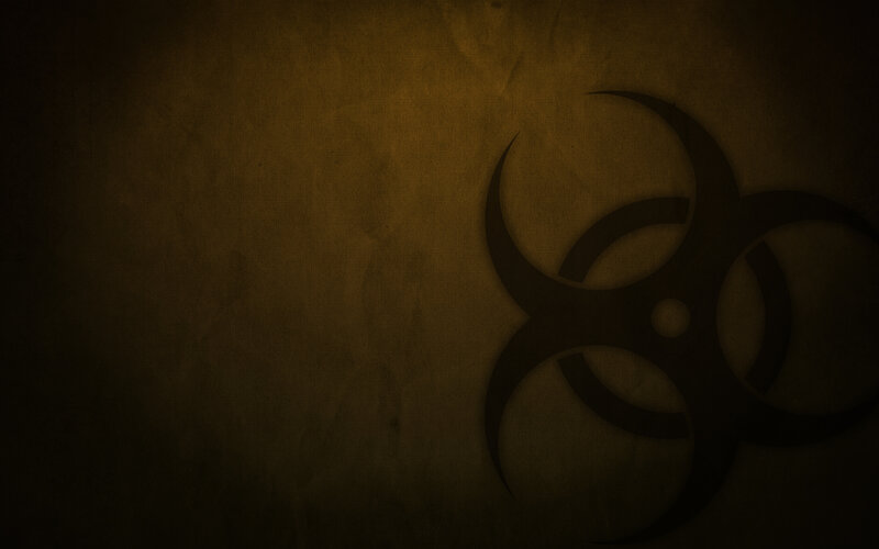Biohazard Symbol on Wall — Brown