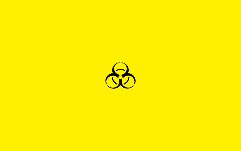 biohazard symbol on yellow