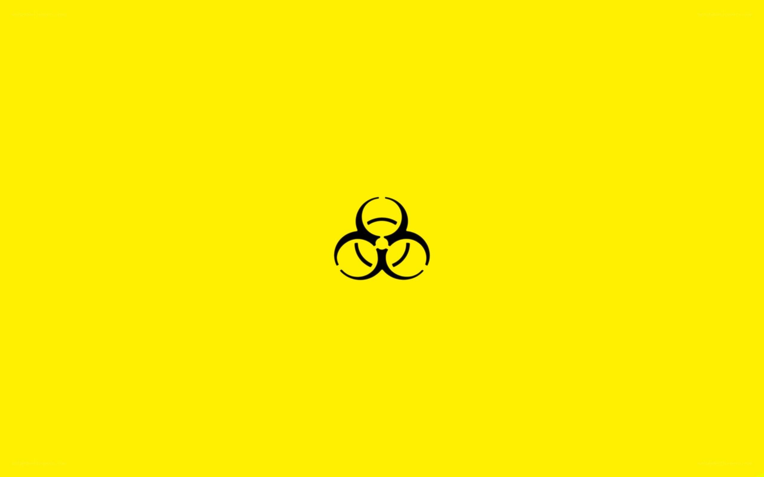 biohazard symbol on yellow