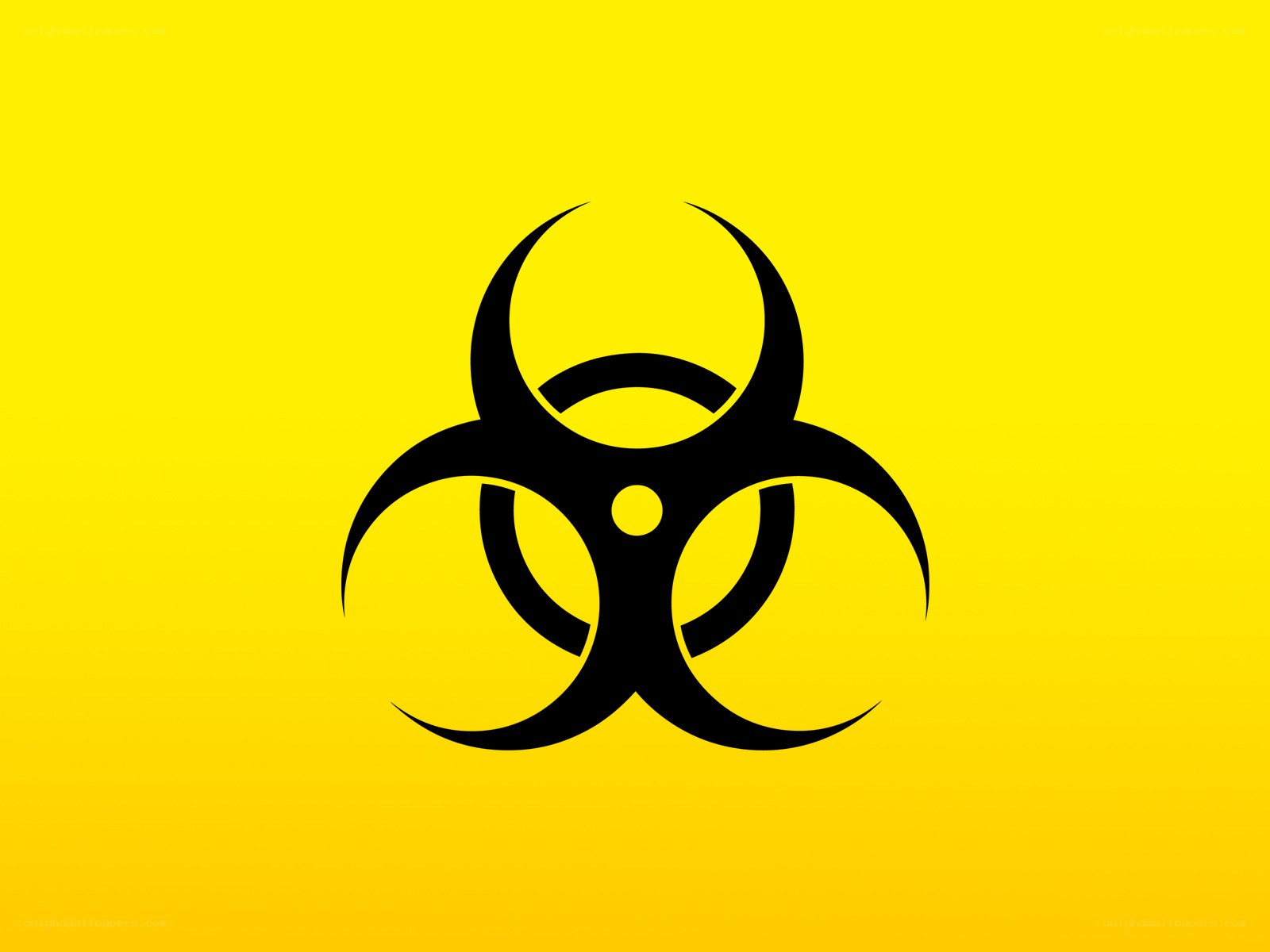 Biohazard symbol on yellow
