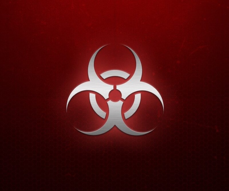 Biohazard Symbol — Red, Dramatic, Digital Art