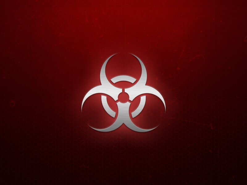 Biohazard Symbol — Red, Dramatic