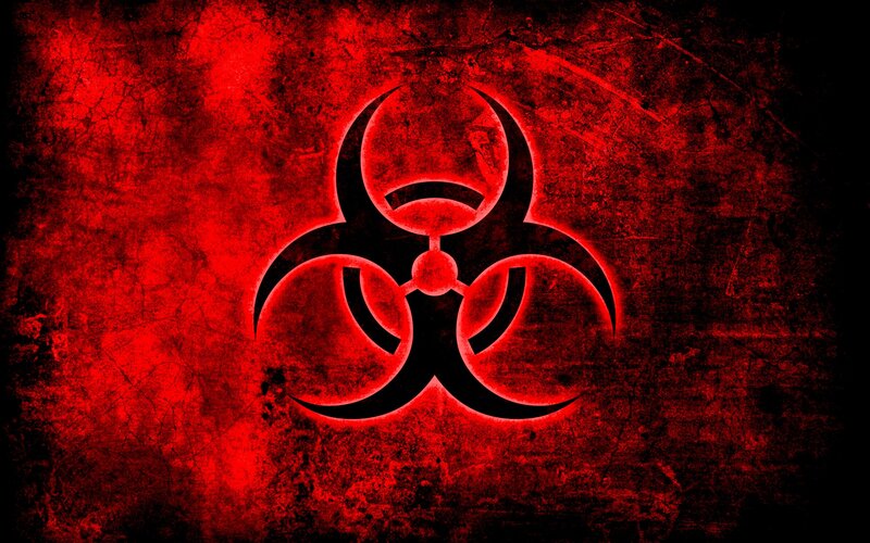 Biohazard Symbol — Red, Ominous