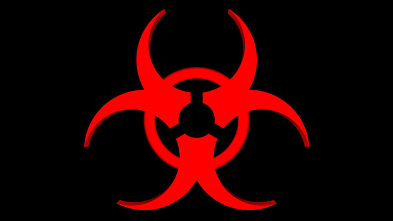 Biohazard Symbol — Red, Warning