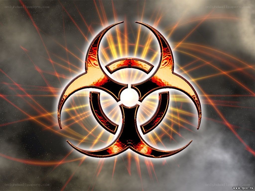 Biohazard symbol with energy effect