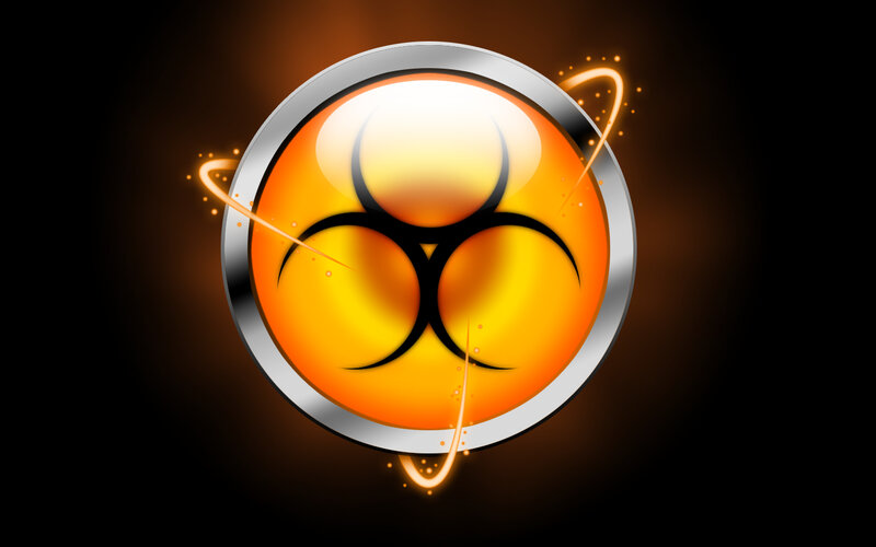 biohazard symbol with glowing effect