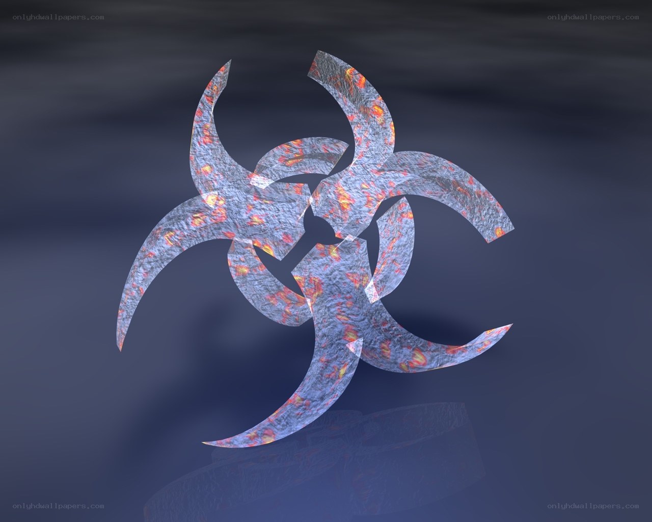 Biohazard symbol with glowing effect
