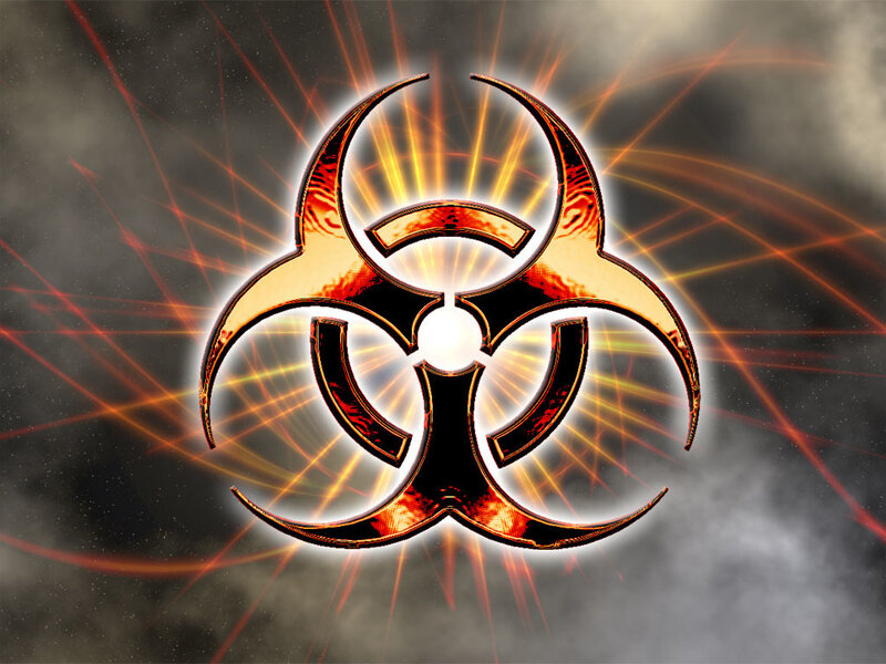 Biohazard symbol with glowing effect