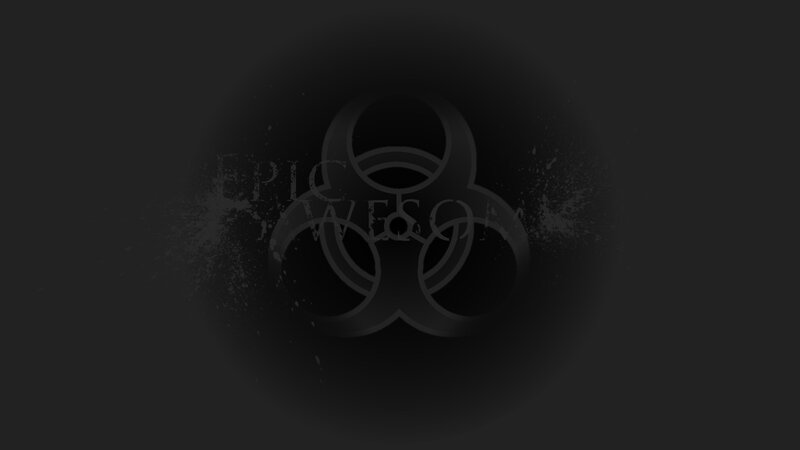 Biohazard Symbol with Text — Black