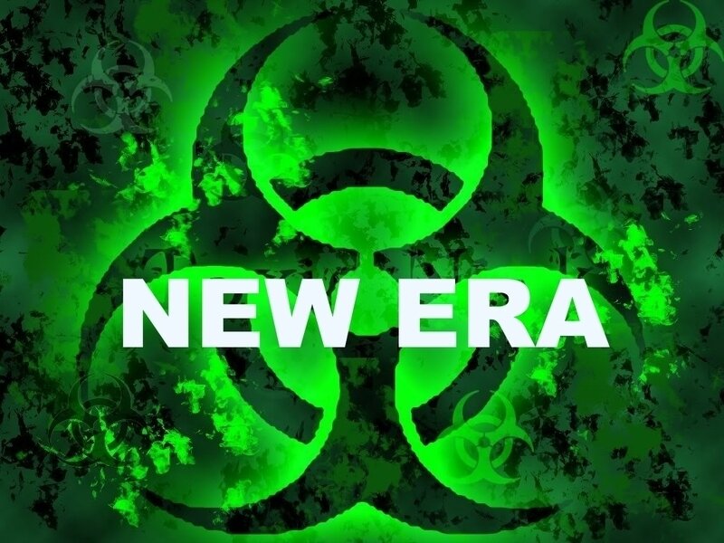 Biohazard Symbol with Text — Green