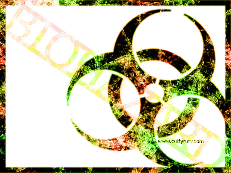 Biohazard symbol with watermark