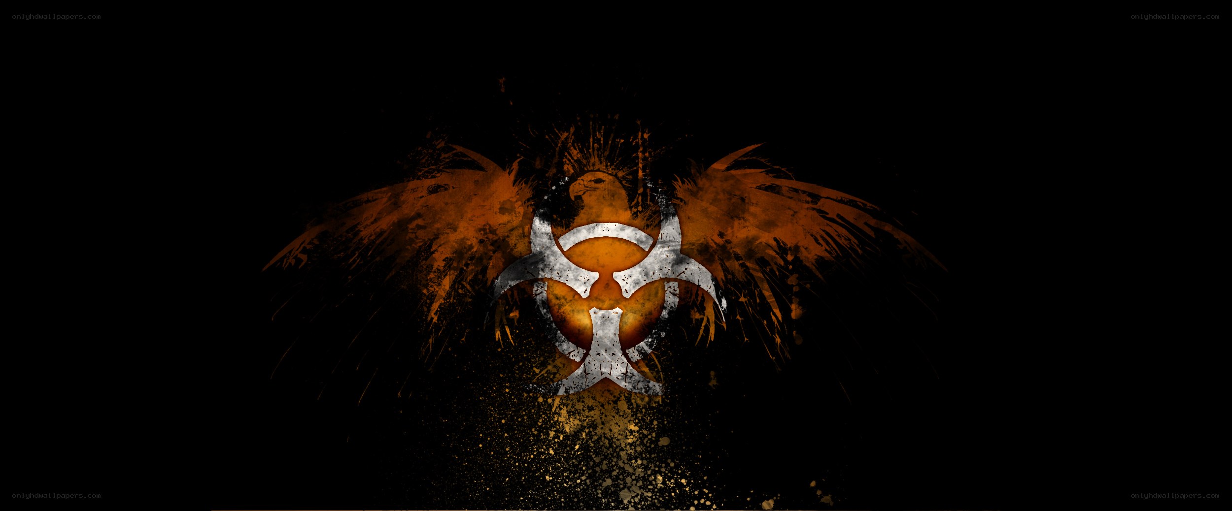 Biohazard symbol with wings