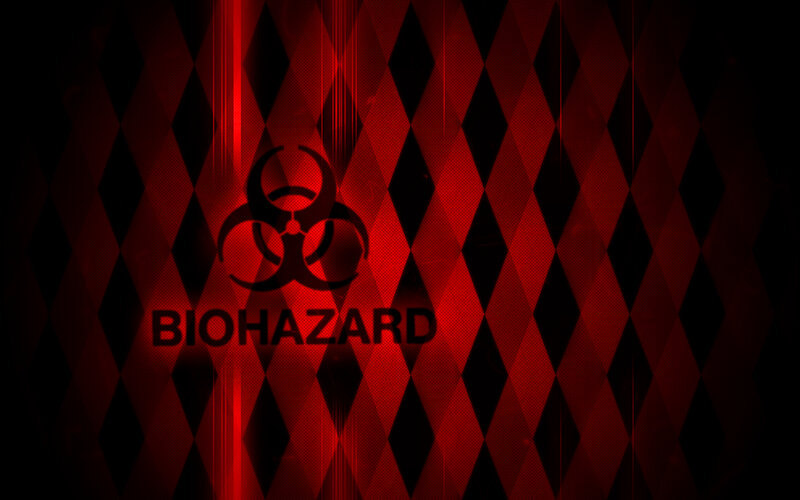 Biohazard warning graphic