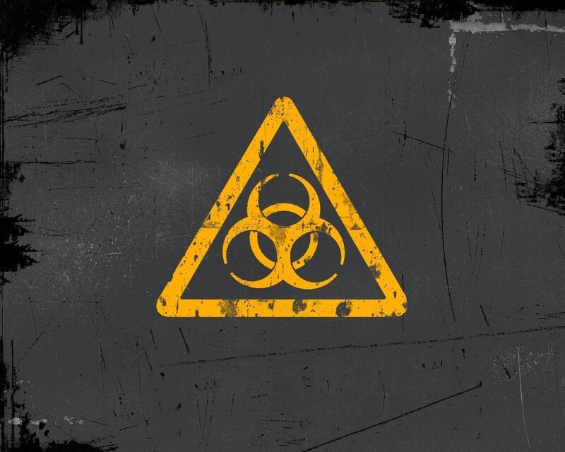 Biohazard Warning Sign — Yellow