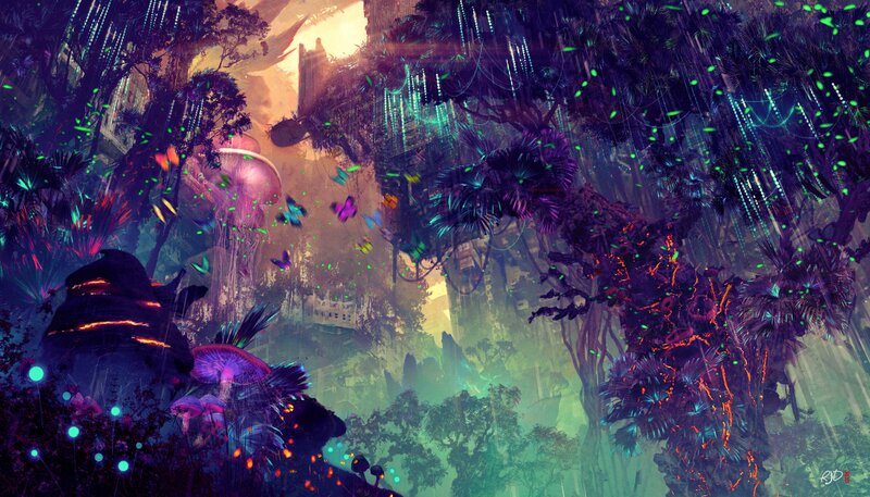 Bioluminescent Forest — Purple