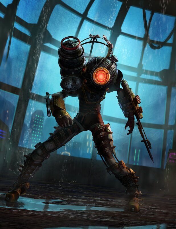 BioShock character in diving suit