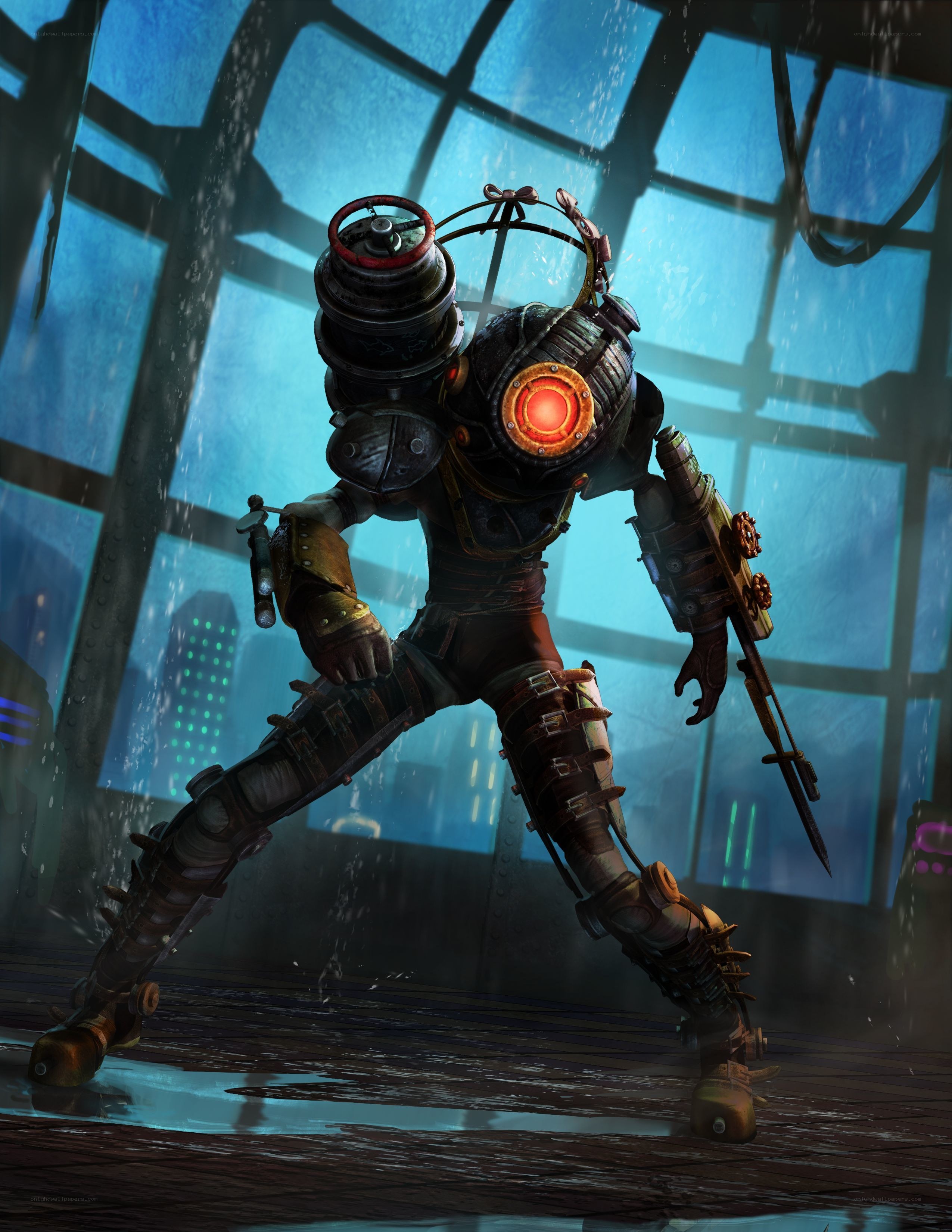 BioShock character in diving suit