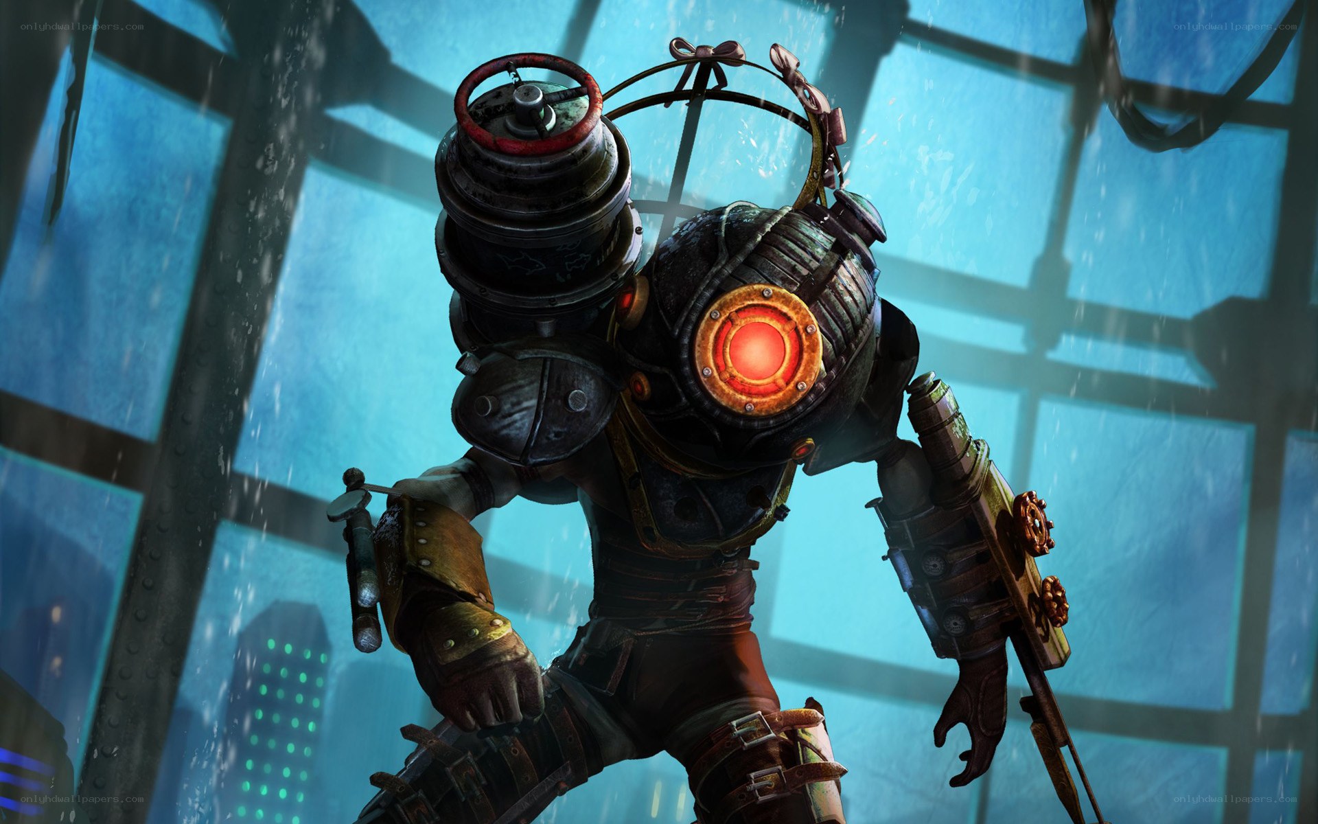 BioShock character in diving suit