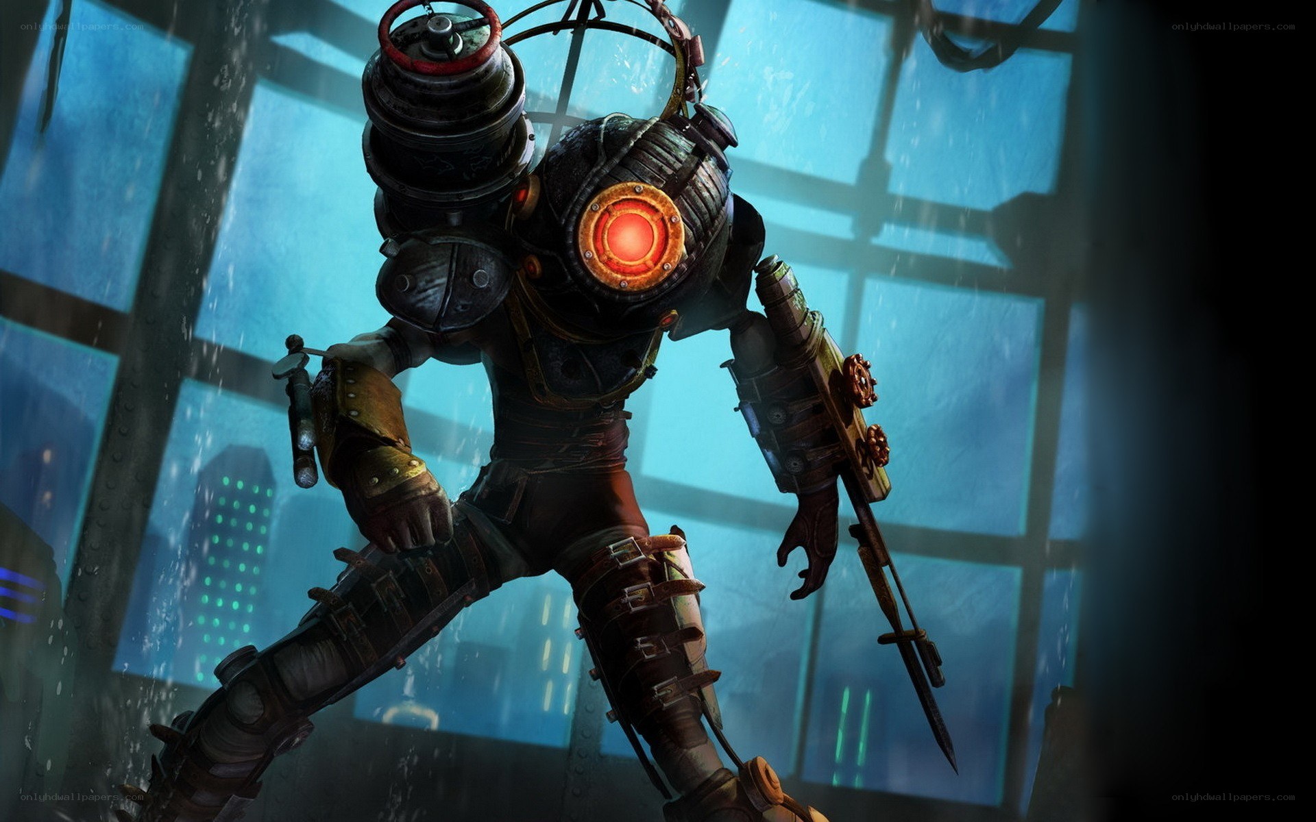 BioShock character in diving suit