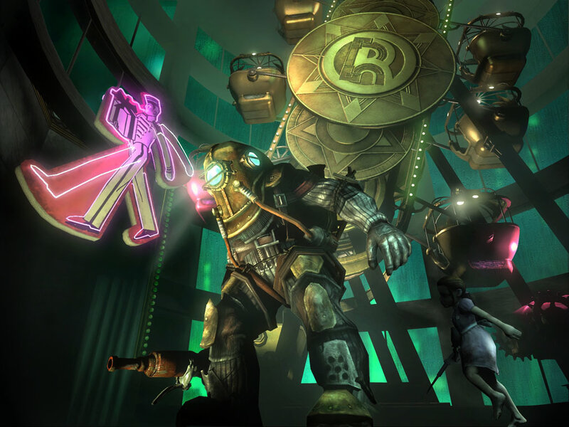 BioShock character in underwater city