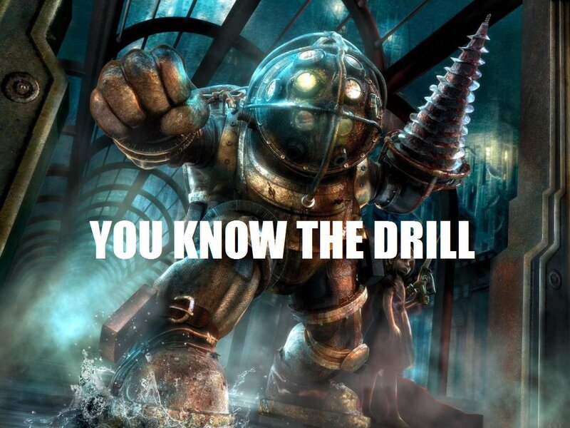 BioShock character with drill