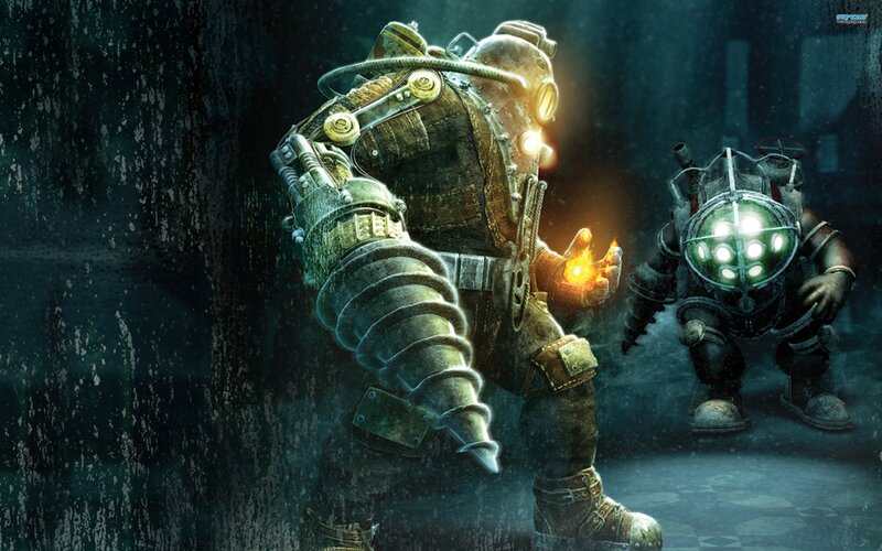 BioShock characters in underwater suit